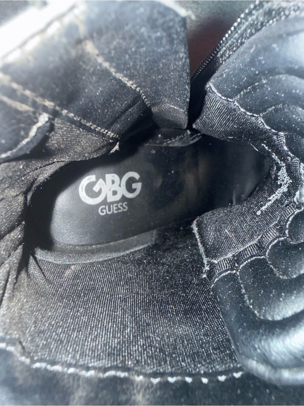 GBG Los Angeles GUESS Galls Black Lace-Up Heeled Platform Boots Size 7 - Picture 5 of 7